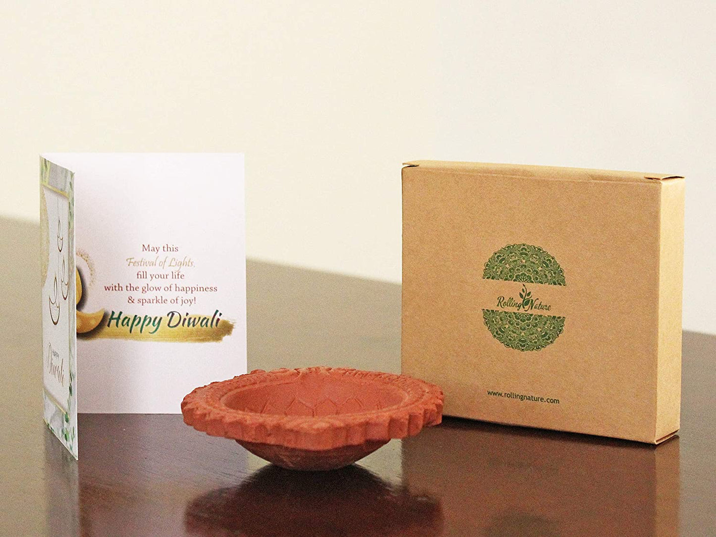 Rolling Nature Diwali Gift Combo of Good Luck Air Purifying Live Pink Syngonium Plant in White Bucket Dew Ceramic Pot